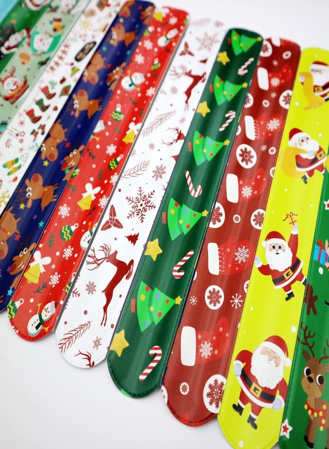 DimiGlobal 45Pcs Christmas Slap Bracelets for Kids Christmas Slap Bracelets Bulk for Boys and Girls holiday Slap Bracelet Party Supplies Favors Classroom Prizes Exchanging Gifts - Image 5